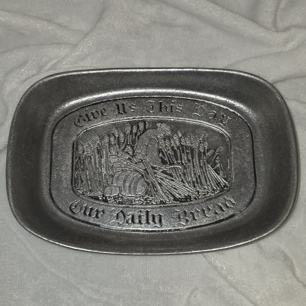 Vintage Wilton "Give Us This Day Our Daily Bread" Bread Server Plate Harvest - Picture 2 of 10
